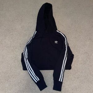 Adidas black crop hoodie
